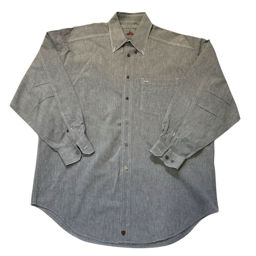 Nordstrom "The Natural Style" 100% cotton Button up Gray Shirt 16R